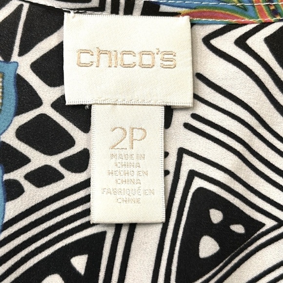 Chico’s Retro Paisley Fringe Tunic Size 2P Medium - Picture 6 of 13